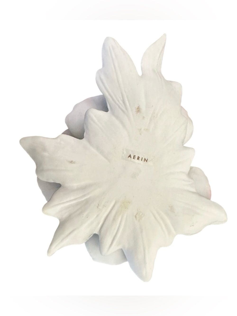 Aerin Bloom Fine Porcelain Flower White and Pink, Hand- Painted - Picture 7 of 9